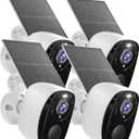 4Pack Solar Security Cameras Wireless Outdoor, Outdoor Cameras for Home Security, Home Camera with Motion Detection Alarm Floodlight Color Night Vision 2-Way Audio Waterproof,IP65 SD/Cloud
