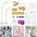 Balloon Arch Kit with Balloon Pump Electric, 8.2FT & 5FT Half Arch Free Bending Gold Balloon Stand Kit, Floor Column Backdrop Frame Balloons Stands for Wedding Baby Shower Birthday Party Decor