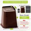 Bed Risers 1 inch, 2 inch, 3 inch, 4 inch, 6 inch, 8 inch Heavy Duty, Oversized Furniture Riser for Couch Sofa Table Chair Leg Frame Dorm, Support up to 6000 Lbs (Chocolat Brown 4 Pack, 8 inch)