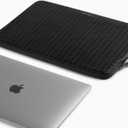 Comfyable Woven Laptop Sleeve 13 Inch 14 Inch Compatible with MacBook Air M5 & MacBook Pro M5 Pro/Max 2026, Faux Leather Mac Travel Case for Men Women, Black