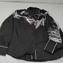 CORSKI Men's Cowboy Costume Western Long Sleeve Casual Fringe Hippie Slim Fit Button Down Shirt 3XL Black