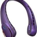 FrSara Bladeless Wearable Electric Fan, A8 Neck Fan, 5200mAh, 3 Speeds, Portable, Long Endurance, No Hair Twisting, Non-Slip Material, Rechargeable, Purple