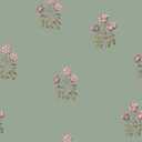 Vintage Floral Peel and Stick Wallpaper Green Boho Contact Paper Renter Friendly Bedroom Cabinets Countertops Contact Paper Removable Self Adhesive Wall Decor - 17.3"78.7"