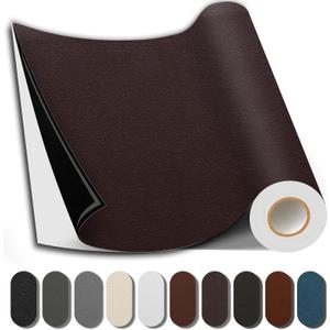Shagoom Leather Repair Patch, 35x79 Inch Repair Patch Self Adhesive Waterproof, DIY Large Vinyl Patches for Couches, Furniture, Kitchen Cabinets, Wall Dark Brown, 35x79 Inch