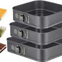 Springform Pan Set, 9.5/10/11Inch Square cake pans, Nonstick Bakeware Springform, Leakproof Cake Pans with Removable Bottom for Baking, Cheesecake Pan (Square, 9.5/10/11 inch)