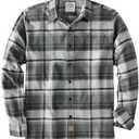 Dubinik® 6 oz Flannel Shirt for Men Plaid Mens Button Down Long Sleeve Shirts Cotton Casual, Large