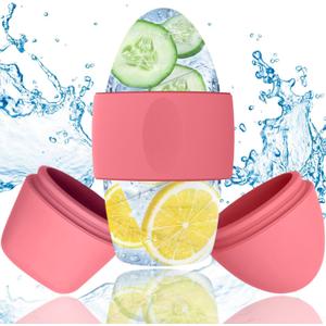 Ice Roller for Face and Eye Massager for Face, Eyes and Neck Naturally Conditioning and Skin Care, De-Puff Eye Bags, Reduce Migraine Pain, Reusable Massage Silicone Ice Mold (Red)