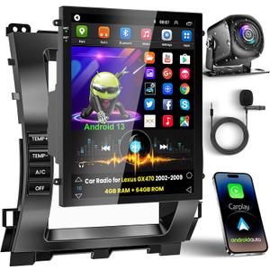 Car Radio for Lexus GX470 2002-2009, Support Wireless Carplay Android Auto, GPS Navigation, Steering Wheel Control,4G+64G, Backup Camera