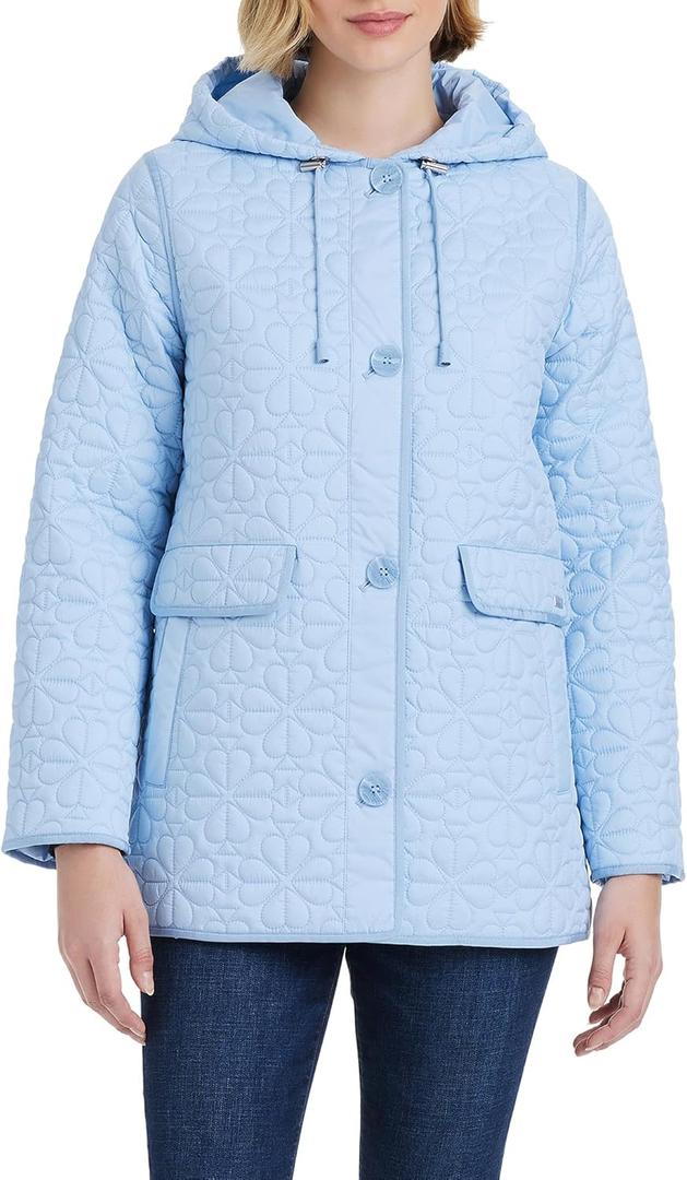 Kate Spade New York Midweight Hooded A-Line Quilted Jacket XXL