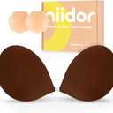 Niidor Adhesive Bra Strapless Ultra Sticky Invisible Push up Silicone Bra Multiple Colors Sizes Reusable for Backless Dress (Coffee)