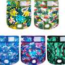 Wegreeco Female Dog Diapers, Washable Reusable Pet Puppy Doggie Diapers for Small Medium Large Female Dogs in Heat Period, Doggy Period Panties, 5 Pack, X-Large, Leaf