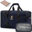 LOVEVOOK Travel Duffle Bag - Weekender & Overnight Bag with Toiletry & Wet Pocket, Carry-On Size, 3pc Set (Large, Blue-Black)