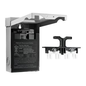30 Amp AC Disconnect Switch Outdoor 120/240VAC Pull Out Switch Waterproof Metal Box for Air Conditioning Non-Fused