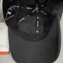 TOP-EX Performance Baseball Cap Water-Resistant Beathable Golf Running Cap Laser Cut Mesh Ball Curved Brim Snapback Hat (Black, M)