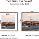 YESKAY 20x20 Picture Frame 3 Pack - Brown Poster Frame Display Pictures 16x16 with Mat or 20 x 20 Without Mat for Wall Hanging Horizontal and Vertical