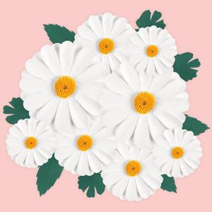 Paper Flowers Decorations for Wall Giant Daisy Artificial Flowers Bulletin Board Decoration Monogram Sign Decorations 3D Floral Tissue Paper Hanging for Home Wedding Party Baby Bridal Shower Birthday