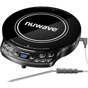 Nuwave Portable Induction Cooktop Diamond with Probe, Advanced Countertop Burner, 91 Temps from 100°F to 500°F, 12”Shatter-Proof Ceramic Glass & 6.5”Heating Coil, Ideal for RV Camp,Small Apt,Travel