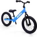 Bicystar 14 Inch Balance Bike for Kids 3-6 Year Old, No Pedals, Air Rubber Tires, Adjustable Height, Pedalless Bicycle for Boys, Girls, Blue