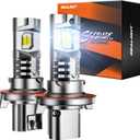 SEALIGHT H13 Bulbs, 46000LM 800% Brighter 6500K Cool White H13 Bulbs with Fan, 60000H Lifespan, 1:1 Mini Size Fog Light, Pack of 2