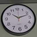 Wall Clock Plastic Frame Silent Non-Ticking Round Indoor Clock Analog Battery Operated Modern Wall Clocks for Home, Office, Hotel, Bedroom, Living Room, Kitchen (Black, 10inch)