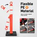 HiGiant 42 Inch Traffic Delineator Posts 6 Pack, Tall Traffic Cones with Base for Drivers Training, Parking lot