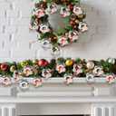 Soulchen 12 Pcs Christmas Snowman Ornaments for Tree Rustic Wooden Xmas Snowman Tree Ornaments Merry Christmas Joy Novel Snowflake Xmas Hanging Decorations for Winter Holiday Craft Party Supplies