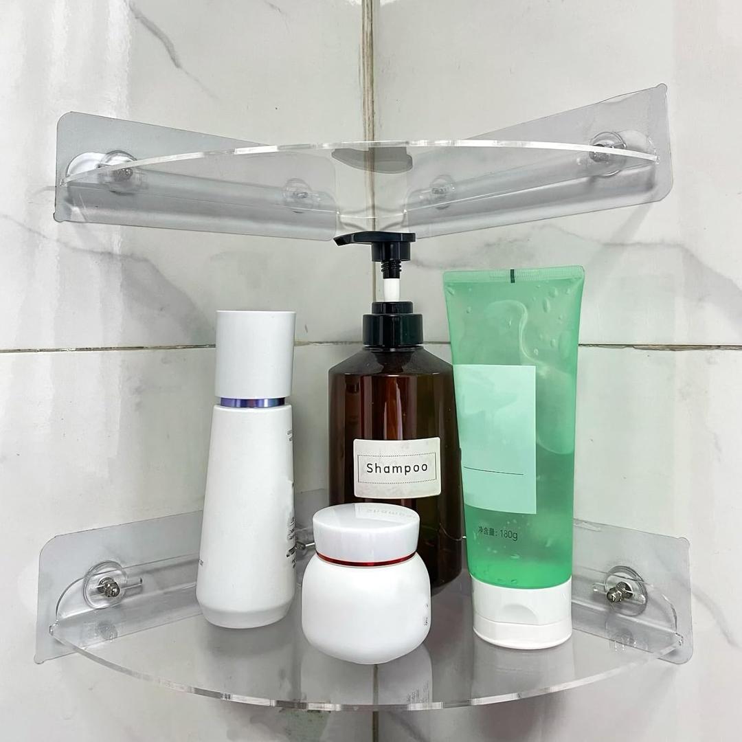 Corner Shelves wall Mounted Home Decor Floating Shelves (Clear)