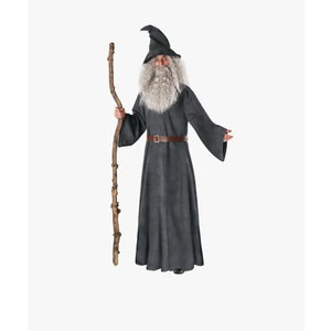 Morph Wizard Costume Men With Wig Warlock Robes Grey Wizard Outfit Adults Halloween Costumes For Men XL
