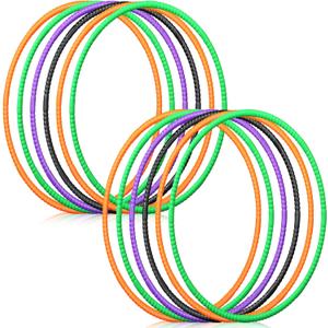 Sratte 12 Pcs Toy Hoop for Kid Detachable Adjustable Toy Hoop Colored Exercise Ring Plastic Circle for Kid Teen Gymnastics Equipment Require Self Assembly(28 Inch,4 Solid Colors)