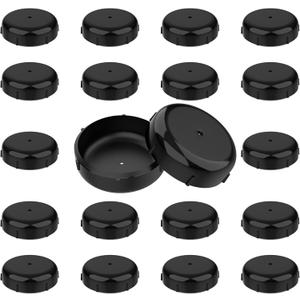 20 Pcs Wrought Iron Patio Furniture Feet Caps, 1-1/2" Round Plastic Outdoor Chair Leg Caps, Patio Furniture Replacement Feet for Metal Chairs & Tables (Black)