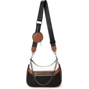 Myfriday Women PU Hobo Crossbody Bag, Coin Purse, 2 Straps Shoulder Purse
