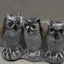 3Pack Owl Decoys for Bird Deterrent  Weatherproof Bird Repellent Devices for Outdoor Use  Plastic Owls to Scare Birds Away and Control Garden Pests