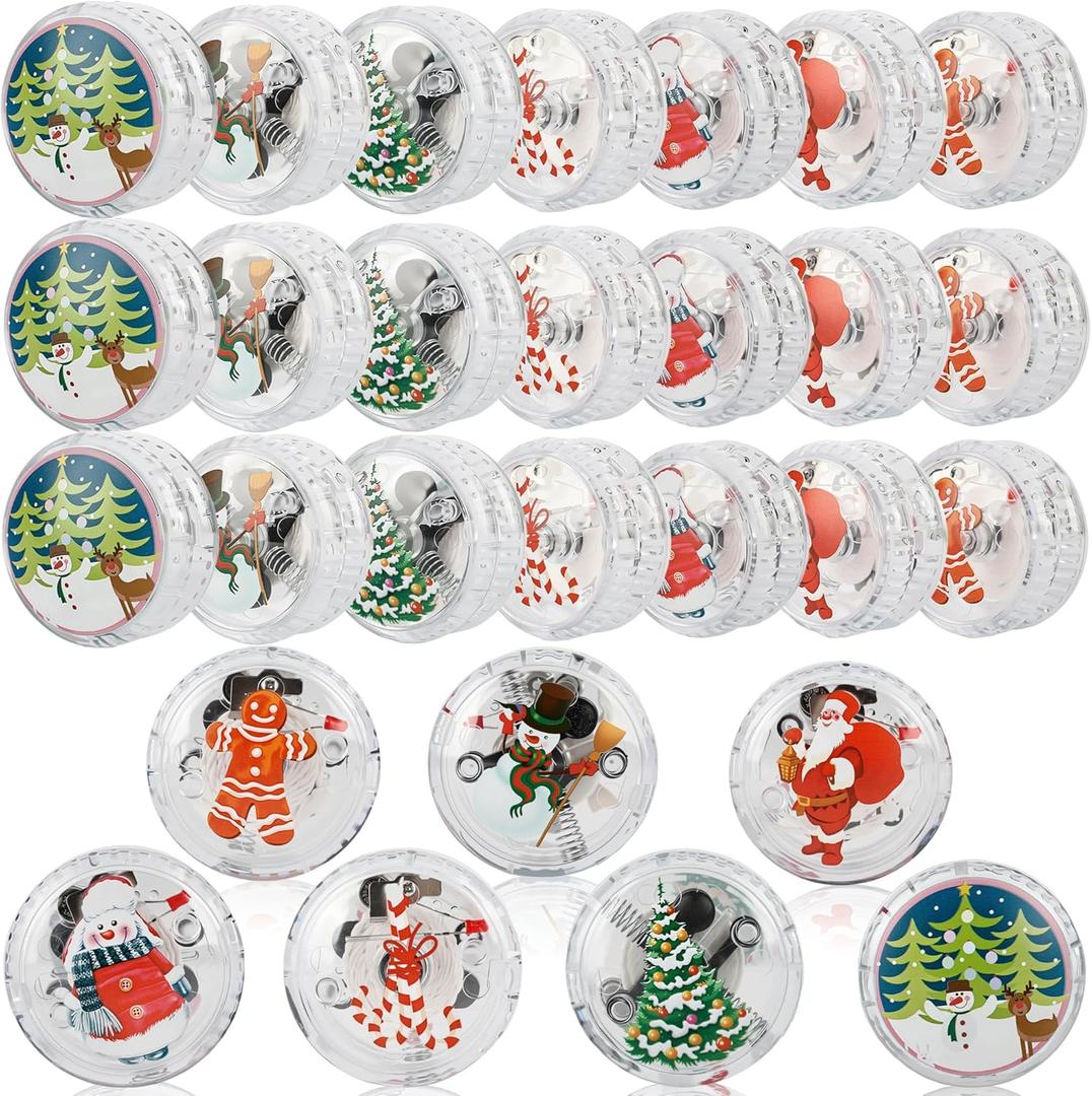 28 Pcs Light up Yo Yo Ball Bulk Christmas Yo Yos Plastic Responsive Bearing Ball for Kids Beginner Level Birthday Christmas Party Favors Goodie Bag Filler
