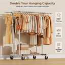 HYSEYY Heavy Duty Clothes Rack, Rolling Clothing Rack for Hanging Clothes with Shelves Load 700LBS,Portable Garment Wardrobe Closet Rack with Wheels for Bedroom,Laundry Room,Retail Store, Silver