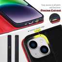 VISOUL Real Leather Wallet Case for iPhone 15, Pebbled Leather Magnetic Folio Case with Card Holder Kickstand Shockproof Phone Cover Designed for iPhone 15 (6.1 inch)-Black+Red