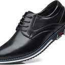 Mens Dress Shoes Casual Business Oxford Derby Orthopedic Leather Shoes Comfortable Walking Shoes Office Loafers Work Flats (44, Black)