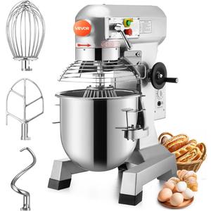 Happybuy 15Qt Commercial Food Mixer with Timing Function Commercial Mixer 600W Stainless Steel Bowl Heavy Duty Electric Food Mixer Commercial with 3 Speeds Adjustable, Perfect for Bakery Pizzeria