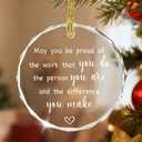 2 x May You Be Proud of The Work You Do The Person You are and The Difference You Make, Thank You Gifts, Appreciation Gifts, Proud of You Gift, Employee Gift, Crystal Christmas Ornament