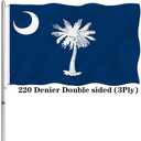 Embroidery Double Sided South Canrolina Flag 3x5 Outdoor- 340D Heavy Duty SC Canrolina Flags Canvas Header with 2 Brass Grommets Easy to Rising