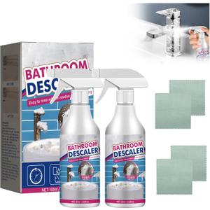 2Pcs Stubborn Stains Cleaner, Limescale Cleaner, Bathroom Foam Cleaner Spray, Bathroom Descaler Cleaner, All-Purpose Bathroom Descaler Foam Spray 2.02 floz