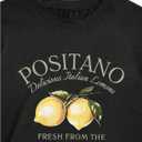 Verdusa Women's Lemon Print Summer Goth Short Sleeve Crop Top Crew Neck Graphic Tee (Black, L)