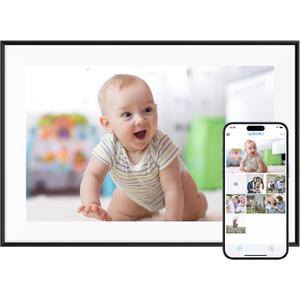 Dragon Touch 10.1'' WIFI Digital Picture Frame - 1280*800 HD IPS Touch Screen Digital Photo Frame Display, Auto-Rotate, Share Photos/Videos Instantly via Free App Best Gifts for Birthday, Wedding, Mom (Black Border)