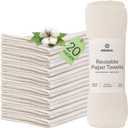 20 Pack Reusable Paper Towels Washable - Nature Friendly - Organic Cotton Alternative - Thick, Strong, Paperless Kitchen Dish Cloths - Reusable Napkins - Dish Towels - Cloth Napkin - Kitchen Towels