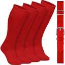 2 Pairs Baseball Socks and Belt Cotton Adjustable Youth Baseball Softball Socks Belt for Boys Girls