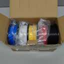 3D Printer Filament PLA 1.75mm 3-D Printing Materials 5 Colors Bundle Print Filimate 1.75 mm White Black Red Blue Yellow Filiment1.75 Accuracy 0.02mm Fillament Spool Vacuum Pack 250G X 5 Roll