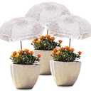 TIMSO Adjustable 3 Pack Plant Shade Umbrella for Outdoor Garden - Sun Protection Cloth & Umbrella for Plants, Potted Plants, and Garden Beds (Large, Lilac)