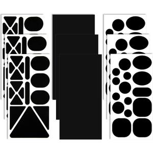 9 Sheets 96 Pcs Nylon Repair Patches Self Adhesive Patch Different Size and Shapes Clothes Waterproof Lightweight Clothing Fabric Repair Patch for Down Jacket, Tent Clothes, Outerwear(Black)