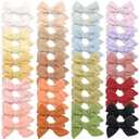 CLLOT 40 Pieces Girls Hair Bows Linen Fabric Bows Alligator Clips Hair Accessories for Little Girls Toddlers Kids and Teens
