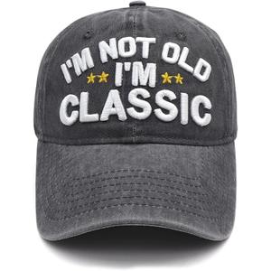 Fathers Day Dad Papa Grandfather Gifts-Funny Retirement Birthday Gifts Hats for Men -I'm Not Old Classic Baseball Cap (Gray)