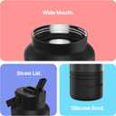 Insulated Water Bottle 64 oz / 1.89 L with Straw | Stainless Steel, Leak-Proof, BPA-Free | Keeps Drinks Cold | Ideal for Gym, 75 Hard, Office, Camping, Outdoor Use